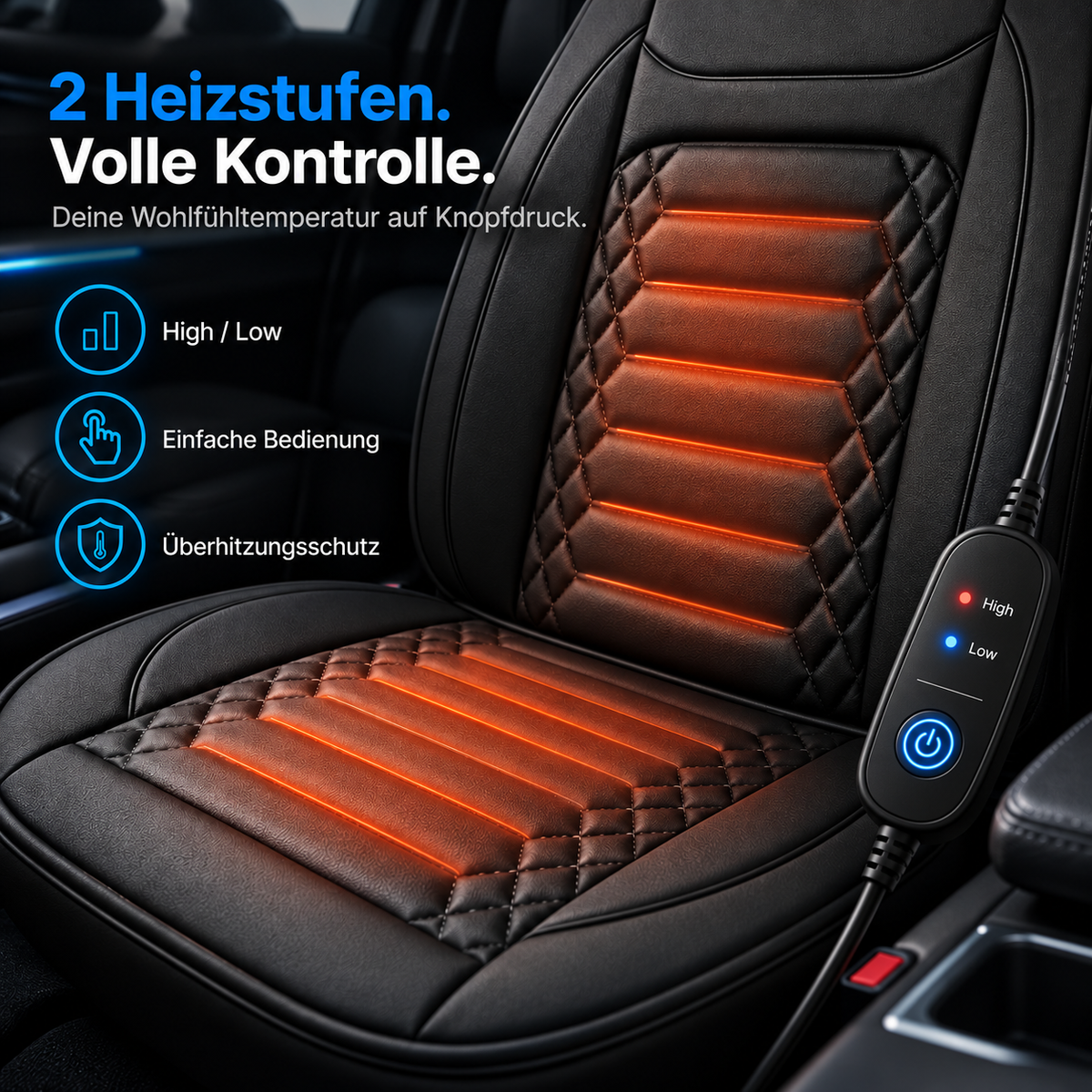 Calido – Beheizbare Premium Autositzauflage