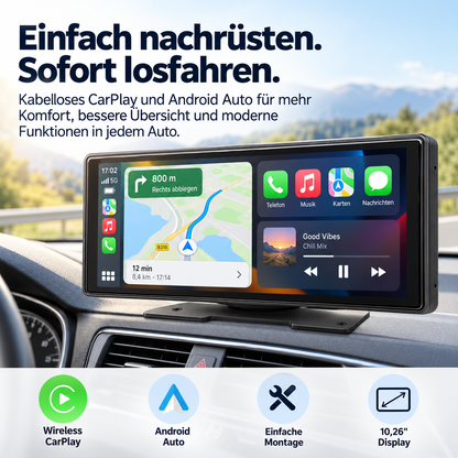 Navio – 10,26" Touchscreen mit kabellosem CarPlay & Android Auto