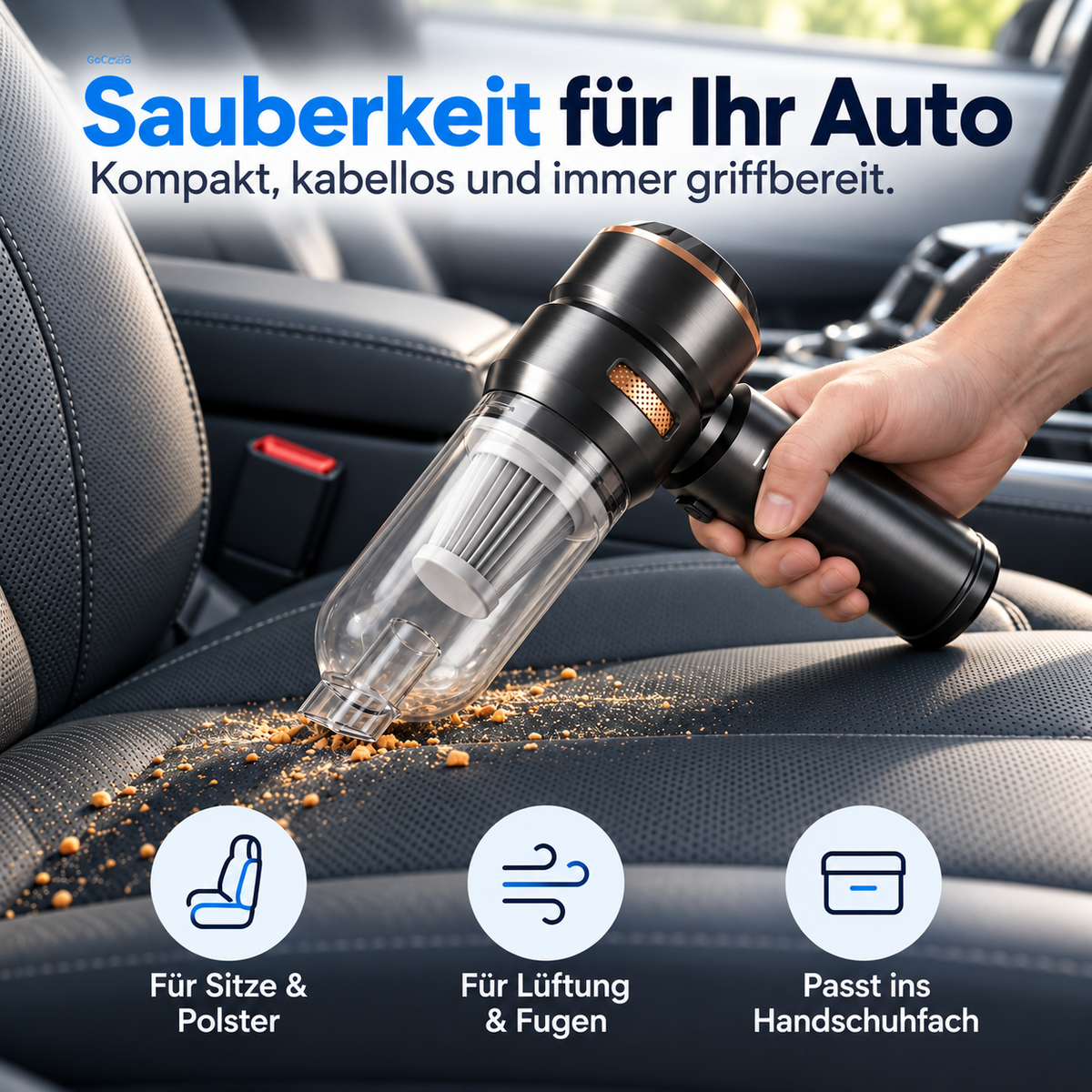 AeroClean – Kabelloser Auto-Handstaubsauger mit bürstenlosem Motor